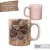 Caneca Café com Leite Chá Reta de Porcelana 230 ml Colorida e Pintada à Mão CEREJAS VERMELHAS / ROSA - Imagem 2