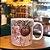 Caneca Café com Leite Chá Reta de Porcelana 230 ml Colorida e Pintada à Mão AZALEIA SILVESTRE COM MAÇA / ROSA - Imagem 4