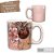 Caneca Café com Leite Chá Reta de Porcelana 230 ml Colorida e Pintada à Mão AZALEIA SILVESTRE COM MAÇA / ROSA - Imagem 2