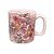 Caneca Café com Leite Chá Reta de Porcelana 230 ml Colorida e Pintada à Mão AZALEIA SILVESTRE ROSA / ROSA - Imagem 1