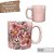 Caneca Café com Leite Chá Reta de Porcelana 230 ml Colorida e Pintada à Mão AZALEIA SILVESTRE ROSA / ROSA - Imagem 2