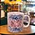 Caneca Café com Leite Chá Reta de Porcelana 230 ml Colorida e Pintada à Mão AZALEIA ROSA COM AZUL/ ROSA - Imagem 5