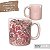 Caneca Café com Leite Chá Reta de Porcelana 230 ml Colorida e Pintada à Mão AZALEIA ROSA / ROSA - Imagem 1