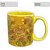 Caneca Café com Leite Chá Reta de Porcelana 310 ml Colorida e Pintada à Mão ROSAS ROSA / AMARELO - Imagem 3
