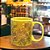 Caneca Café com Leite Chá Reta de Porcelana 310 ml Colorida e Pintada à Mão ROSAS ROSA / AMARELO - Imagem 5