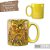 Caneca Café com Leite Chá Reta de Porcelana 310 ml Colorida e Pintada à Mão AZALEIAS ROSA / AMARELO - Imagem 1