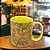 Caneca Café com Leite Chá Reta de Porcelana 310 ml Colorida e Pintada à Mão AZALEIAS ROSA / AMARELO - Imagem 4