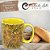 Caneca Café com Leite Chá Reta de Porcelana 310 ml Colorida e Pintada à Mão AZALEIAS ROSA / AMARELO - Imagem 7