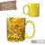 Caneca Café com Leite Chá Reta de Porcelana 310 ml Colorida e Pintada à Mão AZALEIA SILVESTRE ROSA / AMARELO - Imagem 1