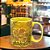 Caneca Café com Leite Chá Reta de Porcelana 310 ml Colorida e Pintada à Mão AZALEIA SILVESTRE ROSA / AMARELO - Imagem 5