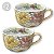 KIT 2 Consumê Jumbo Porcelana Xícara Grande Sopa Cereal 750 ml Pintada à Mão AZALEIAS BRANCA ROSA AMARELA - Imagem 1
