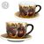 Kit 2 Consumê Jumbo com Prato 500 ml Caneca de Porcelana Xícara Grande Pintada à Mão MAÇAS VERMELHAS - Imagem 1