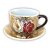 Kit 2 Consumê Jumbo com Prato 500 ml Caneca de Porcelana Xícara Grande Pintada à Mão ROSAS BRANCA VERMELHA - Imagem 2