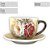 Kit 2 Consumê Jumbo com Prato 500 ml Caneca de Porcelana Xícara Grande Pintada à Mão ROSAS BRANCA VERMELHA - Imagem 7