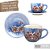 Kit 2 Consumê Jumbo com Prato 500 ml Caneca de Porcelana Xícara Grande Pintada à Mão AZALEIAS SILVESTRE ROSA - Imagem 5