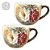 KIT 2 Caneca Jumbo 500 ml Consumê de Porcelana Xícara Grande Pintada à Mão ROSAS BRANCA VERMELHA - Imagem 1