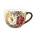 KIT 2 Caneca Jumbo 500 ml Consumê de Porcelana Xícara Grande Pintada à Mão ROSAS BRANCA VERMELHA - Imagem 2