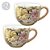 KIT 2 Caneca Jumbo 500 ml Consumê de Porcelana Xícara Grande Pintada à Mão AZALEIAS BRANCA AMARELA ROSA - Imagem 1