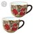 KIT 2 Caneca Jumbo 500 ml Consumê de Porcelana Xícara Grande Pintada à Mão MAÇAS FRUTAS VERMELHAS - Imagem 1