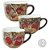 KIT 3 Canecas Jumbo 500 ml Consumê de Porcelana Xícara Grande Pintada à Mão FRUTAS VERMELHAS - Imagem 1