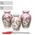 KIT 3 Mini Vasos Decorativos de Porcelana Coleção Mini Funil Pintado à Mão ROSAS BRANCA ROSA - Imagem 3