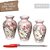 KIT 3 Mini Vasos Decorativos de Porcelana Coleção Mini Funil Pintado à Mão ROSAS BRANCA ROSA - Imagem 2