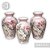 KIT 3 Mini Vasos Decorativos de Porcelana Coleção Mini Funil Pintado à Mão ROSAS BRANCA ROSA - Imagem 1