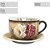 Caneca Jumbo com Prato Consumê de Porcelana 750 ml Xícara Grande de Sopa Cereal Pintada à Mão ROSAS BRANCA VERMELHA - Imagem 3