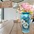 Vaso de Porcelana para Flores Jarro de Louça Grande Pavão 19 cm Pintado à Mão FLORAL AZALEIA BRANCA - Imagem 5