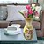 Vaso de Porcelana para Flores Jarro de Louça Grande Ampulheta 19 cm Pintado à Mão FLORAL AZALEIAS BRANCA AMARELA ROSA - Imagem 4