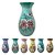 Vaso de Porcelana para Flores Jarro de Louça Grande Ampulheta 19 cm Pintado à Mão FLORAL AZALEIAS SILVESTRE ROSA - Imagem 6