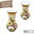Vaso de Porcelana para Flores Jarro de Louça Grande Oriental 19 cm Pintado à Mão FLORAL AZALEIAS BRANCA AMARELA ROSA - Imagem 2