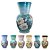 Vaso de Porcelana para Flores Jarro de Louça Grande Abacaxi 19 cm Pintado à Mão FLORAL AZALEIA BRANCA - Imagem 6