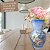 Vaso de Porcelana para Flores Jarro de Louça Grande Abacaxi 19 cm Pintado à Mão FLORAL ROSAS BRANCA ROSA - Imagem 5