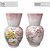 Vaso de Porcelana para Flores Jarro de Louça Grande Abacaxi 19 cm Pintado à Mão FLORAL ROSAS BRANCA ROSA AMARELA - Imagem 3
