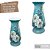 Vaso de Porcelana para Flores Jarro de Louça Grande Delgado 19 cm Pintado à Mão FLORAL AZALEIA BRANCA - Imagem 3