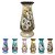 Vaso de Porcelana para Flores Jarro de Louça Grande Delgado 19 cm Pintado à Mão FLORAL MARGARIDAS BRANCA - Imagem 2
