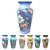 Vaso de Porcelana para Flores Jarro de Louça Grande Flamingo 19 cm Pintado à Mão FLORAL ROSAS BRANCA ROSA - Imagem 2