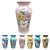Vaso de Porcelana para Flores Jarro de Louça Grande Flamingo 19 cm Pintado à Mão FLORAL ROSAS BRANCA ROSA AMARELA - Imagem 2