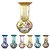 Vaso de Porcelana para Flores Jarro de Louça Grande Boho 19 cm Pintado à Mão FLORAL AZALEIAS BRANCA AMARELA ROSA - Imagem 2