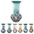 Vaso de Porcelana para Flores Jarro de Louça Grande Boho 19 cm Pintado à Mão FLORAL AZALEIAS SILVESTRE ROSA - Imagem 2