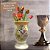 Vaso de Porcelana para Flores Jarro de Louça Médio Taça 13 cm Pintado à Mão AZALEIAS AMARELA ROSA - Imagem 6