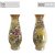 Vaso de Porcelana para Flores Jarro de Louça Médio Solitário 17 cm Pintado à Mão AZALEIAS AMARELA ROSA - Imagem 4