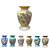 Vaso de Porcelana para Flores Jarro de Louça Médio Bojudo 13 cm Pintado à Mão FLORAL AZALEIAS AMARELA ROSA - Imagem 2