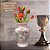 Vaso de Porcelana para Flores Jarro de Louça Médio Bojudo 13 cm Pintado à Mão FLORAL ROSAS BRANCA ROSA - Imagem 6