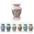 Vaso de Porcelana para Flores Jarro de Louça Médio Bojudo 13 cm Pintado à Mão FLORAL ROSAS BRANCA ROSA - Imagem 2