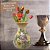 Vaso de Porcelana para Flores Jarro de Louça Médio Gota 13 cm Pintado à Mão FLORAL AZALEIAS AMARELA ROSA - Imagem 6