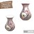 Vaso de Porcelana para Flores Jarro de Louça Médio Gota 13 cm Pintado à Mão FLORAL ROSAS BRANCA ROSA - Imagem 3