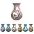 Vaso de Porcelana para Flores Jarro de Louça Médio Gota 13 cm Pintado à Mão FLORAL ROSAS BRANCA ROSA - Imagem 2