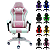 Cadeira Gamer EFA Gaming Rosa Com Branco - Imagem 8